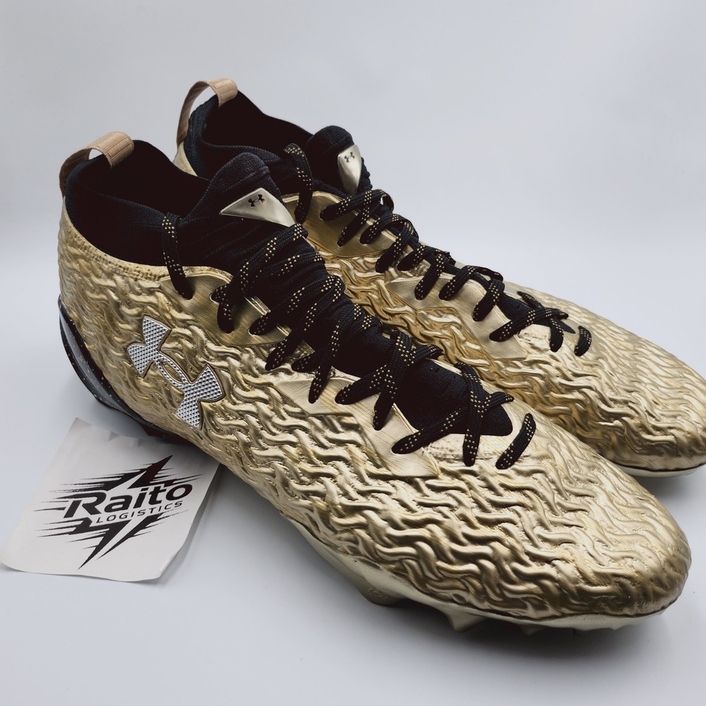Mens Size 14 Under Armour Football Cleats Blur Pro Golden Child 3028203-777